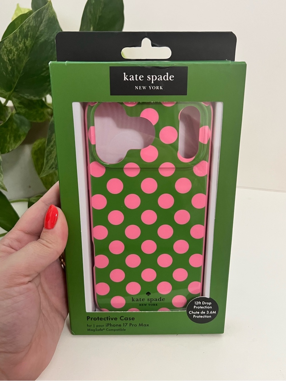 NWT Kate Spade IPhone 17 Pro Max Polka Dot Case ♠️ MagSage, Green & Pink